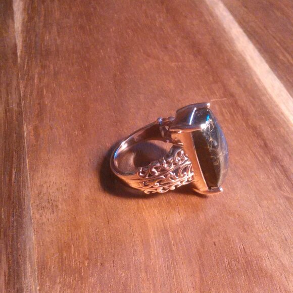 Matrix Silver Shungite Copper Ring (Size 8) - Picture 3 of 10
